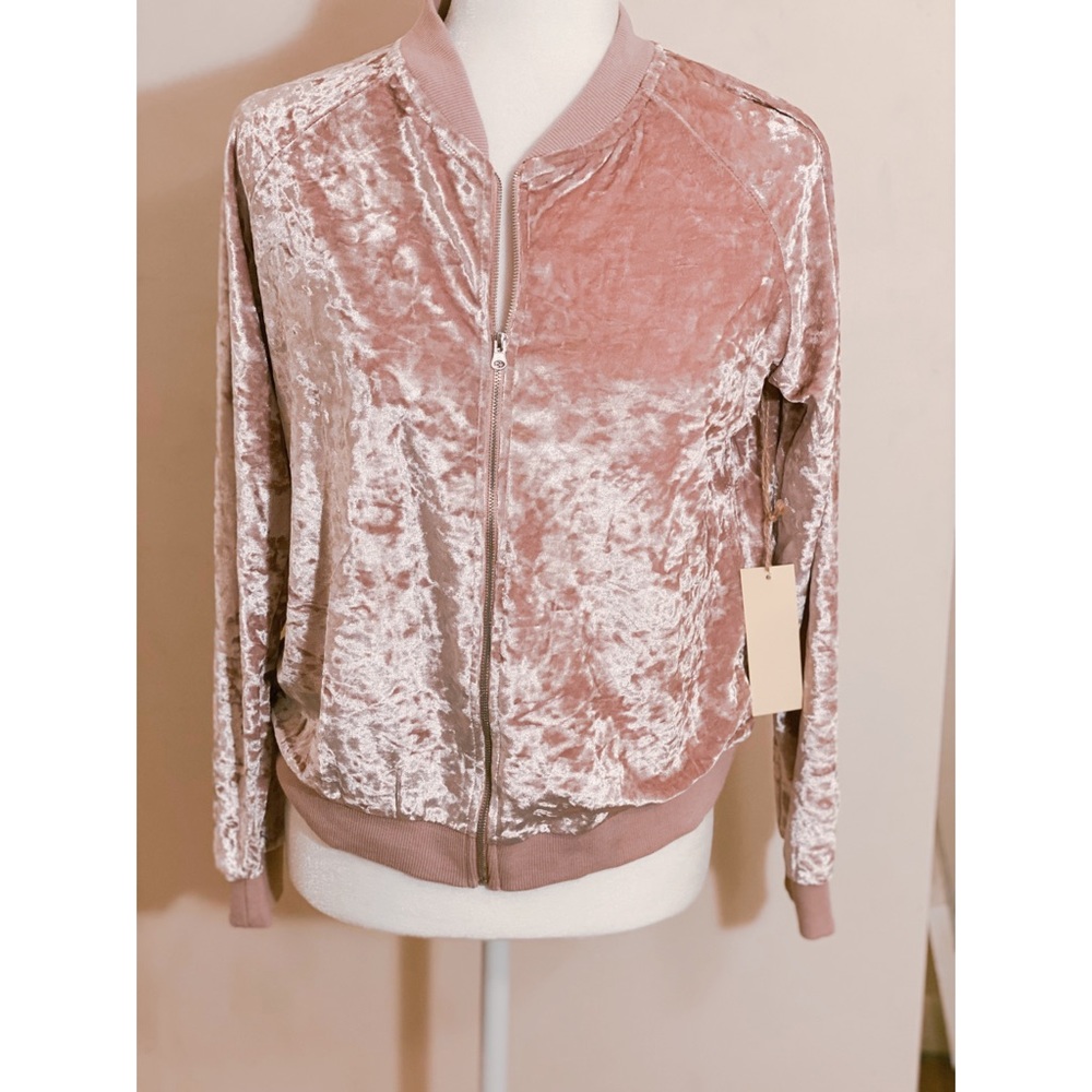 VELVET Paper+Tee Barbie Pink Velvet ZIP Up Jacket - Picture 2 of 7